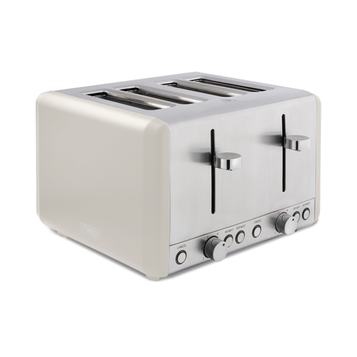 Image of Tower Cavaletto 4 Slice Stainless Steel Toaster Latte