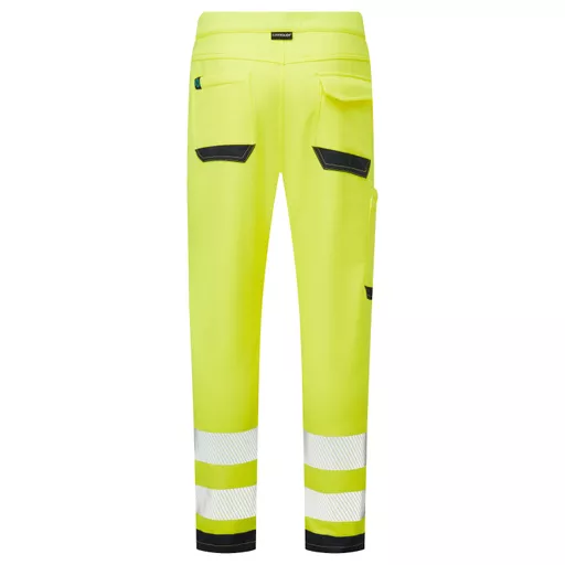 SYH-402-System-Hi-Vis-Yellow-Navy-Eco-Stretch-Softshell-Trousers-Back With Segmented Tape.png