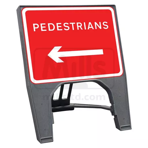 Pedestrians Left Arrow Polypropylene Q Sign - 600x450mm