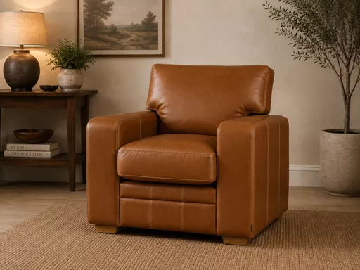 Lush Square Arm Leather Sofa