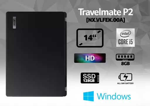 Acer TravelMate P2 P214-52-56E9 DDR4-SDRAM Notebook 35.6 cm (14") 1366 x 768 pixels 10th gen Intel® Core™ i5 8 GB 128