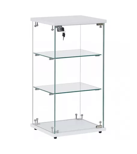 Counter Top Showcase Display Cabinet White - Flat Packed