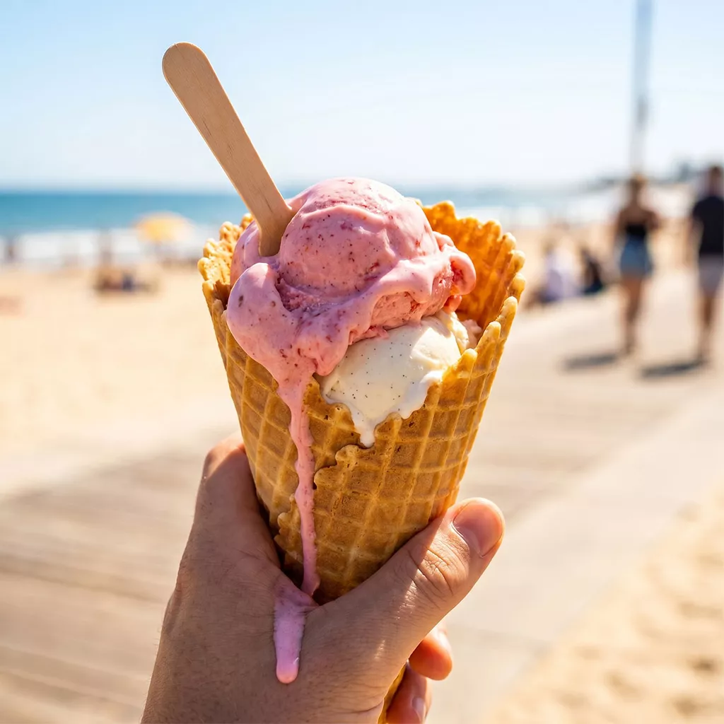 Wooden ice cream spades and spoons for gelato and ice cream service