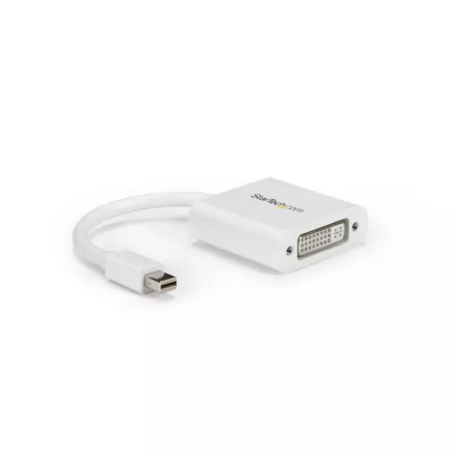 StarTech.com Mini DisplayPort to DVI Adapter - Mini DP to DVI-D Converter - 1080p Video - mDP or Thunderbolt 1/2 Mac/PC to DVI Monitor - mDP 1.2 to DVI Single-Link Adapter Dongle - White