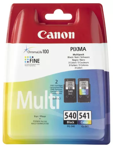 Canon 5225B007/PG-540CL541 Printhead cartridge multi pack black + color Blister, 2x180 pages 8ml + 8ml Pack=2 for Canon Pixma MG 2150/MX 370