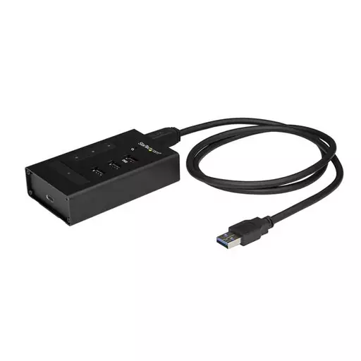 StarTech.com 4 Port USB 3.0 Hub - USB Type-A to 1x USB-C & 3x USB-A - Commercial Metal USB Hub - SuperSpeed 5Gbps USB 3.1/3.2 Gen 1 - Self Powered - BC 1.2 Fast Charge - Mountable/Rugged~4 Port USB 3.0 Hub - USB Type-A to 1x USB-C & 3x USB-A - Commercial