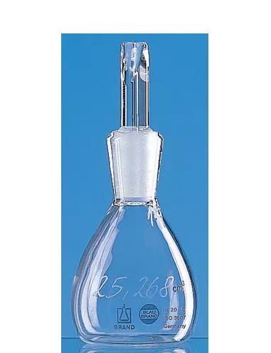 BRAND® BLAUBRAND® density bottle, Gay-Lussac pattern, calibrated, capacity 50ml borosillicate glass