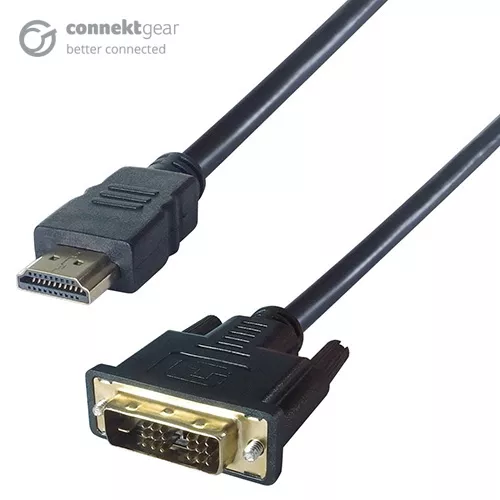 connektgear 2m HDMI to DVI-D Monitor Connector Cable - Male to Male - 18+1 Single link