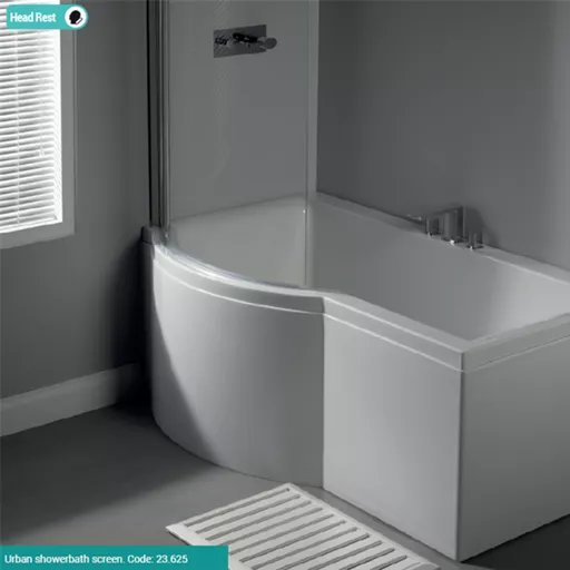 Carron Clearance:  Urban Showerbath LH 1500 x 750/900mm cnite White