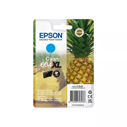 Epson C13T10H24010/604XL Ink cartridge cyan high-capacity, 350 pages 4ml for Epson XP-2200