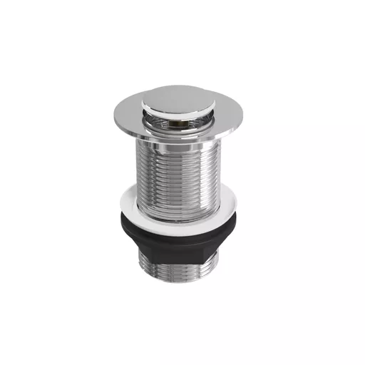 Unslotted Push Button Basin Waste - Chrome