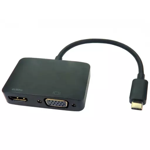 Cables Direct USB3C-HDMI-VGA014K video cable adapter USB Type-C HDMI + VGA (D-Sub) Black