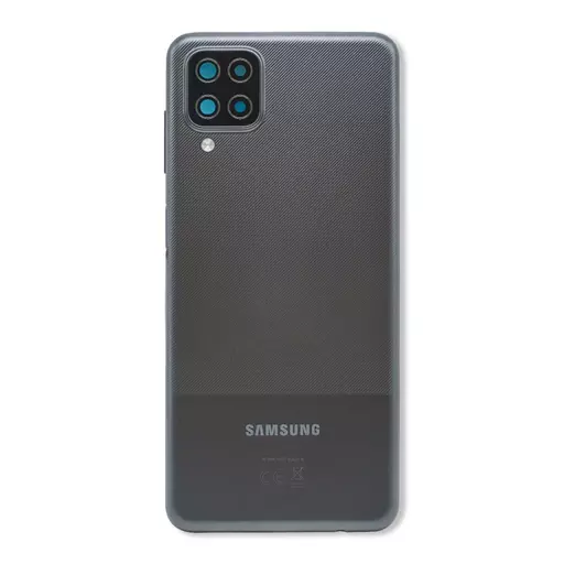 Back Cover w/ Camera Lens (Service Pack) (Black) - For Galaxy A12 (A125)