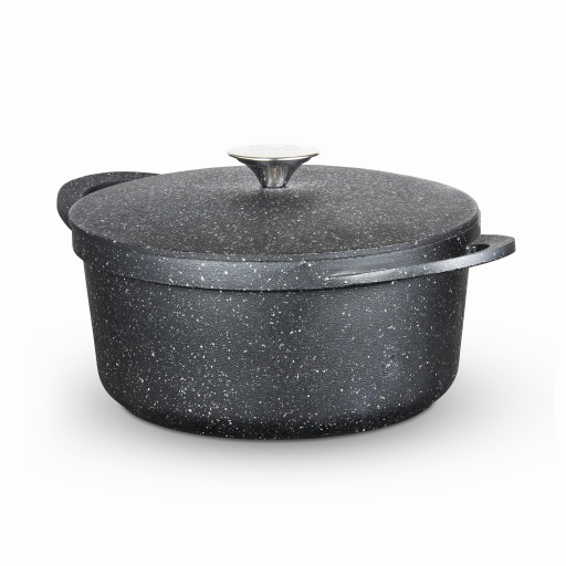 Tower Precision 24cm Casserole Dish with Aluminium Lid Black
