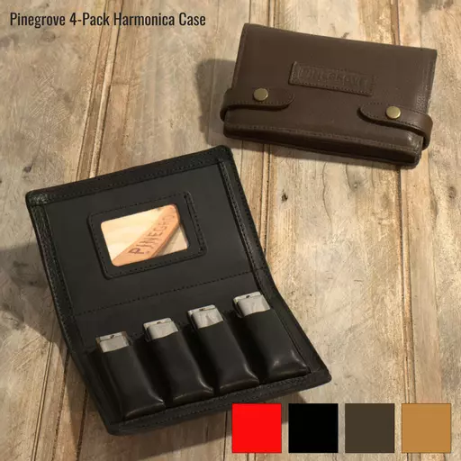Four-Pack Leather Harmonica Case