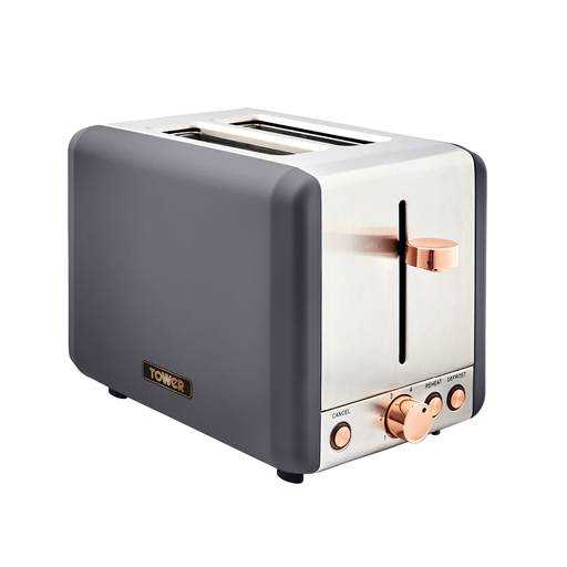 Image of Tower Cavaletto 2 Slice Stainless Steel Toaster Grey