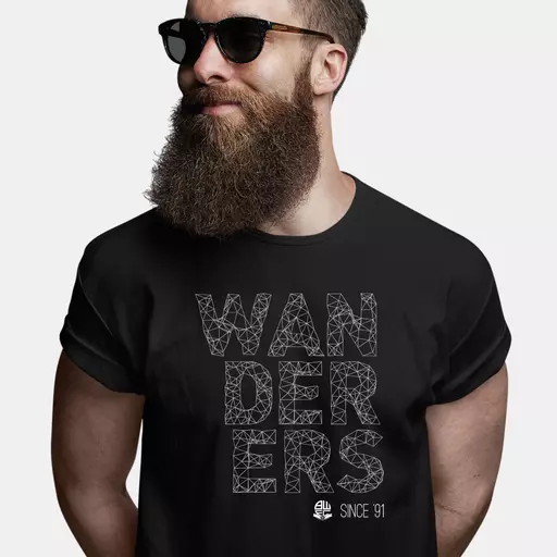Bolton Wanderers FC Wireframe Men's T-Shirt - Black