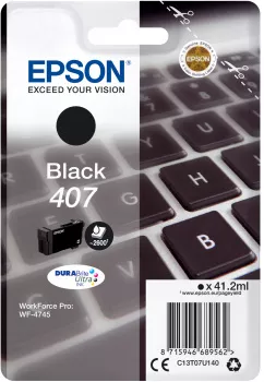 Epson C13T07U140/407 Ink cartridge black, 2.6K pages ISO/IEC 19752 41,2ml for Epson WF 4745