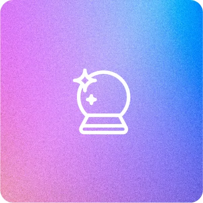 Gradient background with crystal ball icon