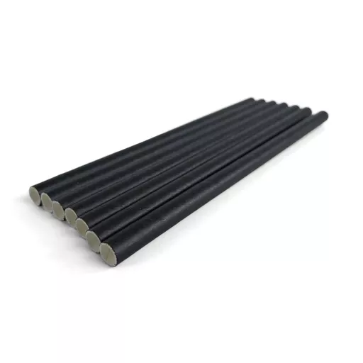 6 x 140mm Paper Straw Black