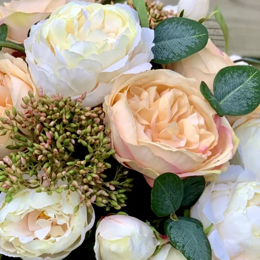 Apricot & Ivory Peony & Rose Arrangement