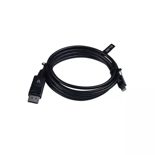 V7 Black Video Cable Mini DisplayPort Male to DisplayPort Male 1m 3.3ft