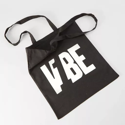 Vibe cotton shoppers with logo in black