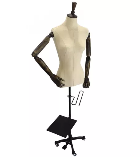 Articulated Armed Female Vintage Mannequin with Shoe Stand and Trouser Bar