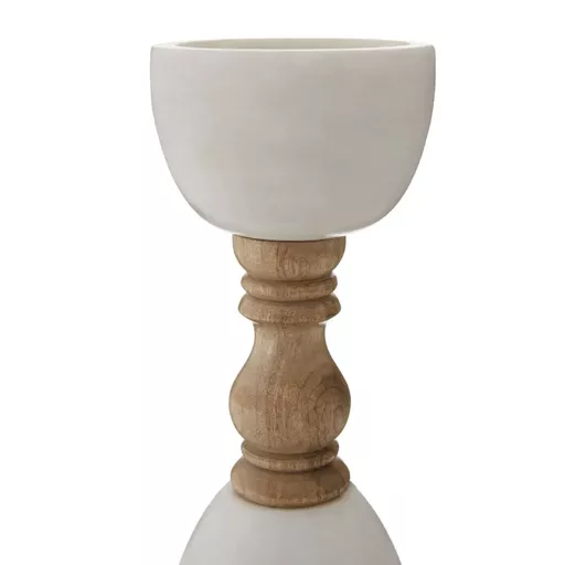 Candle Holder, Signe, Wooden Marble, Small