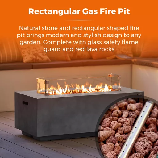 Magna Rectangular Gas Fire Pit