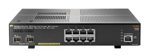 HPE Aruba Networking Aruba 2930F 8G PoE+ 2SFP+ Managed L3 Gigabit Ethernet (10/100/1000) Power over Ethernet (PoE) 1U