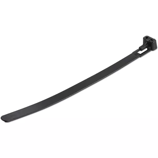 StarTech.com 6"(15cm) Reusable Cable Ties - 1/4"(7mm) wide, 1-3/8"(35mm) Bundle Dia. 50lb(22kg) Tensile Strength, Releasable Nylon Ties, Indoor/Outdoor, 94V-2/UL Listed, 100 Pack - Black