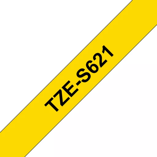 Brother TZE-S621 DirectLabel black on yellow extra strong Laminat 9mm x 8m for Brother P-Touch TZ 3.5-18mm/6-12mm/6-18mm/6-24mm/6-36mm