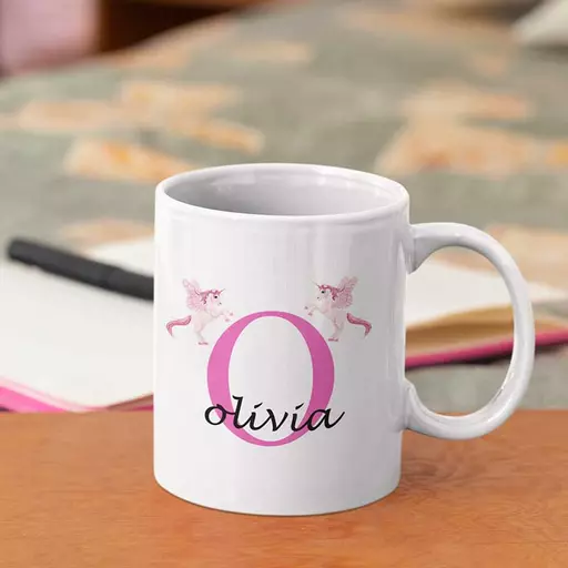 Personalised name and initial mug - Perfect blend of custom text and minimalist design