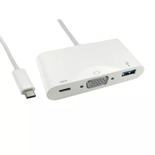 USB Type-C to VGA & USB Adapter (with PD Function), 15CM