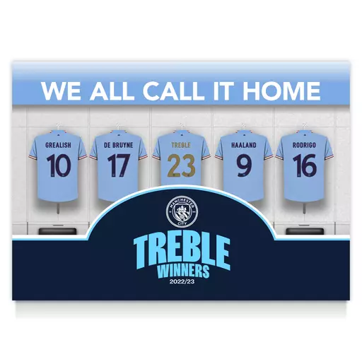 Manchester City FC Treble 2023 Dressing Room Poster
