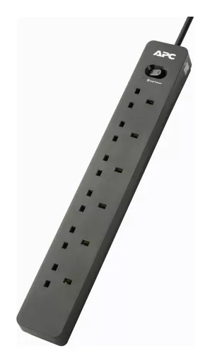 APC PME6B-UK surge protector Black 6 AC outlet(s) 220 - 250 V 2 m