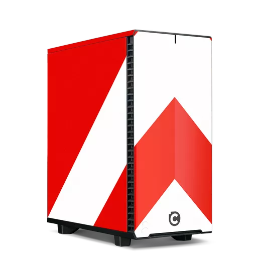 Legends Chevron Intel Core i5 RTX 4070 SUPER Evolution Sim Racing PC - Red and White