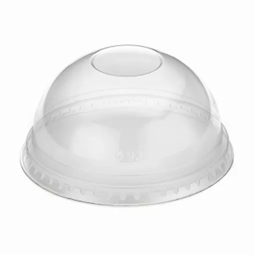 12OZ CLEAR RPET DOMED COLD CUP LID NO HOLE - (1X1000)