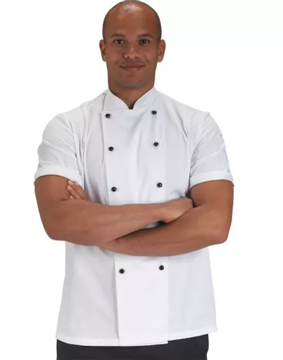 Removable Stud Short Sleeve Chef's Jacket