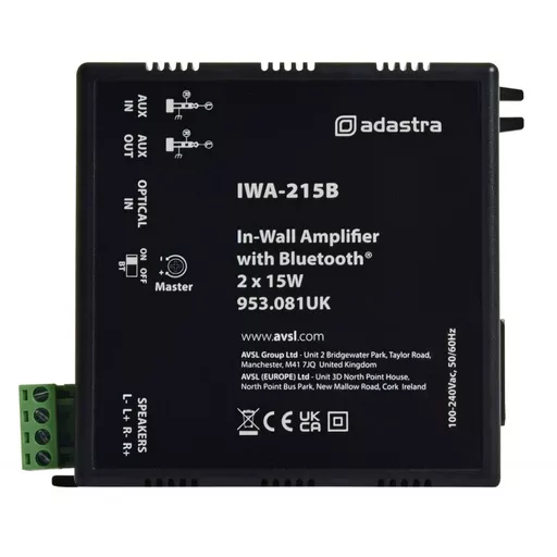 Adastra IWA215B In-Wall Amplifier with Bluetooth