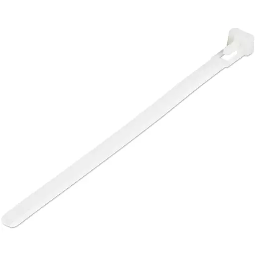 StarTech.com 6"(15cm) Reusable Cable Ties - 1/4"(7mm) wide, 1-3/8"(35mm) Bundle Dia. 50lb(22kg) Tensile Strength, Releasable Nylon Ties, Indoor/Outdoor, 94V-2/UL Listed, 100 Pack - White