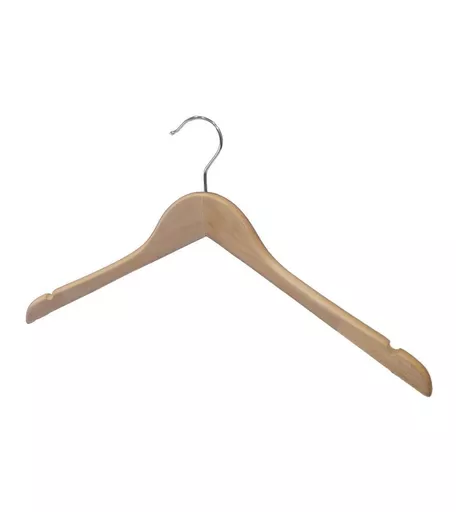 Light Wooden Wishbone Hanger with Shoulder Notches - 450mm - Box of 100