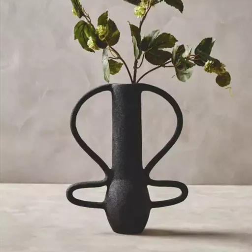 Abstract Vase, Enrica, Black, Large