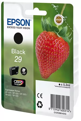 Epson C13T29814010/29 Ink cartridge black, 175 pages 5.3ml for Epson XP 235/335