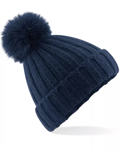 Verbier Faux Fur Pop Pom Chunky Beanie