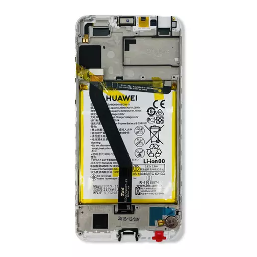 LCD Screen Assembly + Battery (Service Pack) (White) - Huawei Y6 (2018)