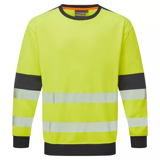 System Hi-Vis ECO Crew Neck Yellow Sweatshirt