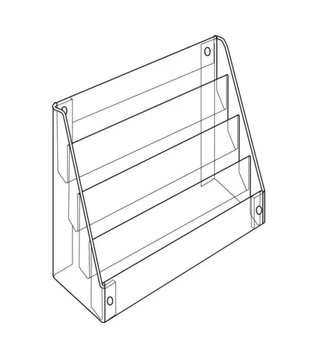 3 Tier Clear Acrylic Postcard Stand - 34cm x 35cm