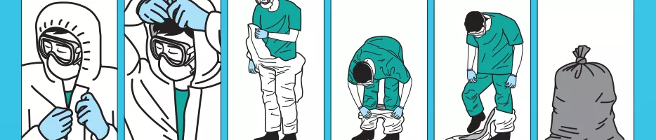 How to remove disposable coveralls.png